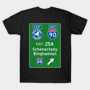 New York Thruway Eastbound Exit 25A: Schenectady Binghamton I-88 T-Shirt